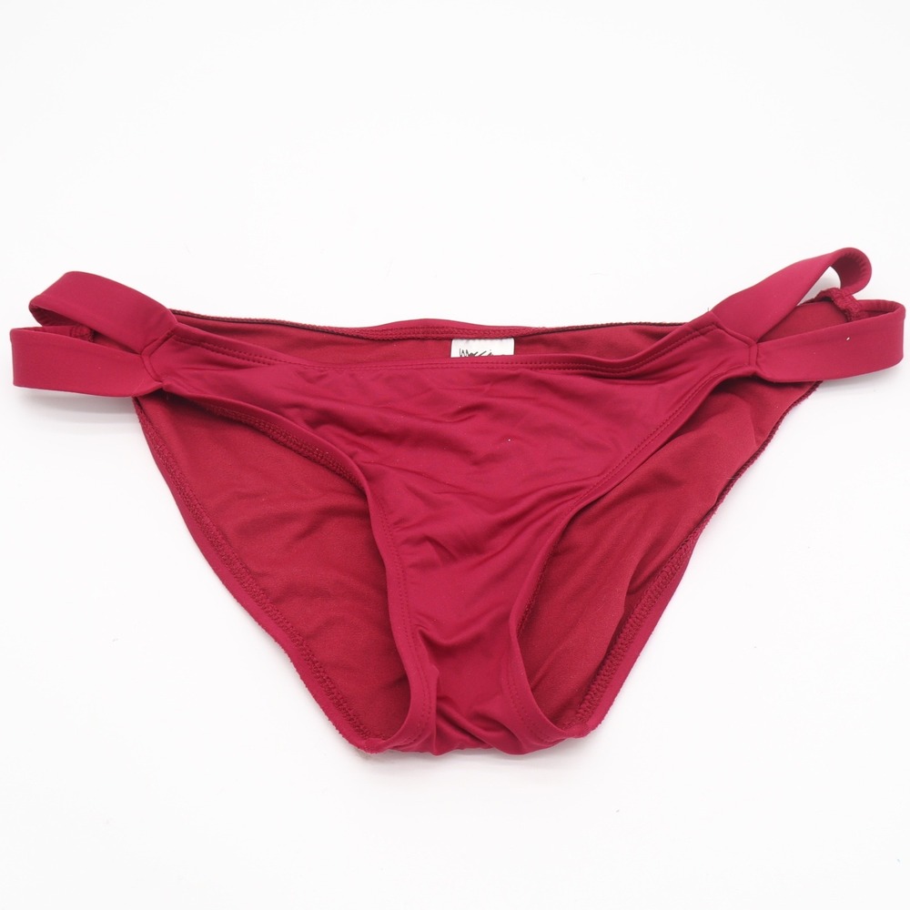 Mossimo Burgundy Red Double Strap Side Bikini Bottoms Size L
